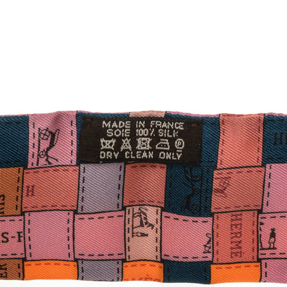Hermes Silk Bolduc Au Carre Twilly Orange Vieux Rose Bleu 3 of 5