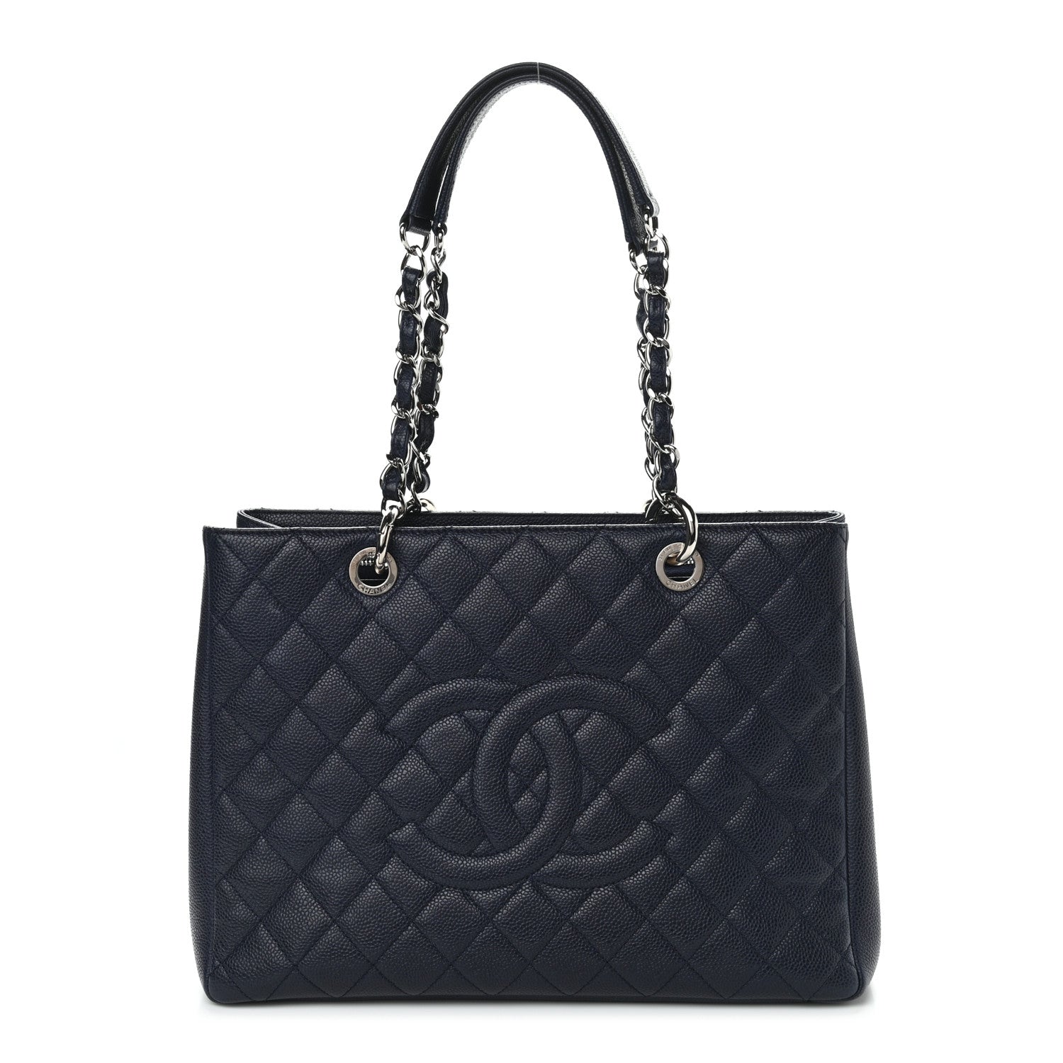 Chanel Caviar Quilted Grand Shopping Tote GST Dark Navy Blue 1 of 14