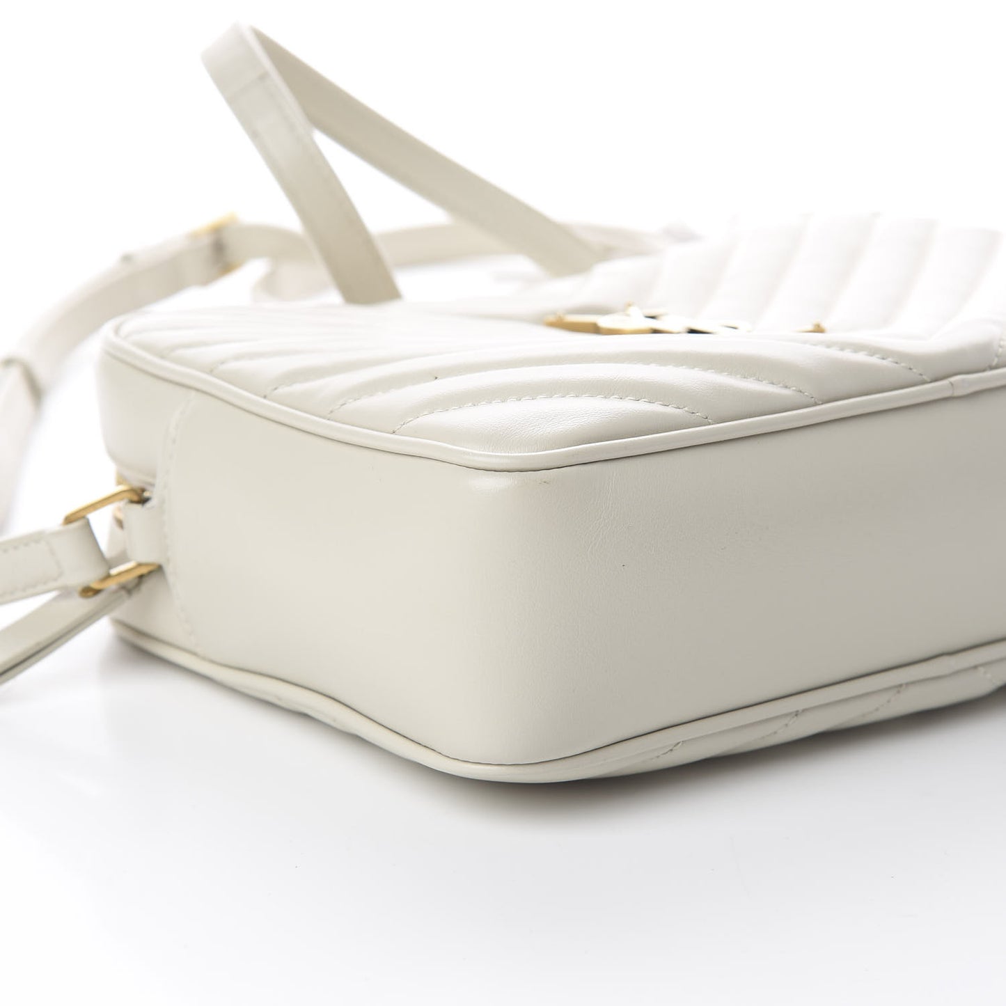 Calfskin Matelasse Monogram Lou Camera Bag Crema Soft