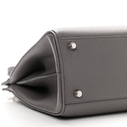 Gucci Grainy Calfskin Small Zumi Top Handle Bag Dusty Grey 10 of 12