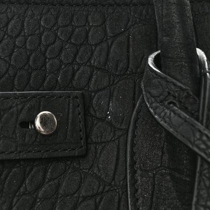 Saint Laurent Crocodile Embossed Suede Small Supple Sac de Jour Black 18 of 18