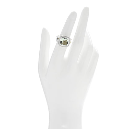 David Yurman Sterling Silver Diamond Prasiolite 11mm Albion Ring 53 6.25 2 of 4