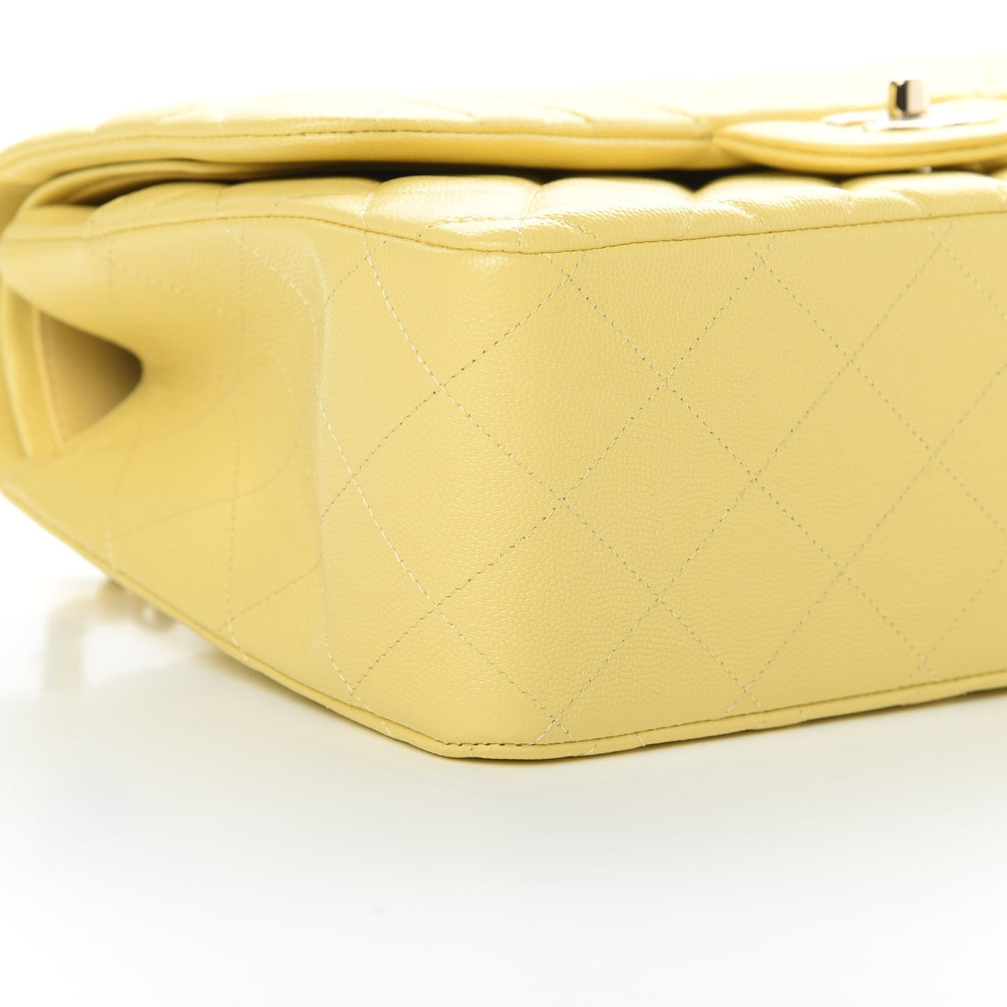 Caviar Quilted Jumbo Double Flap Yellow