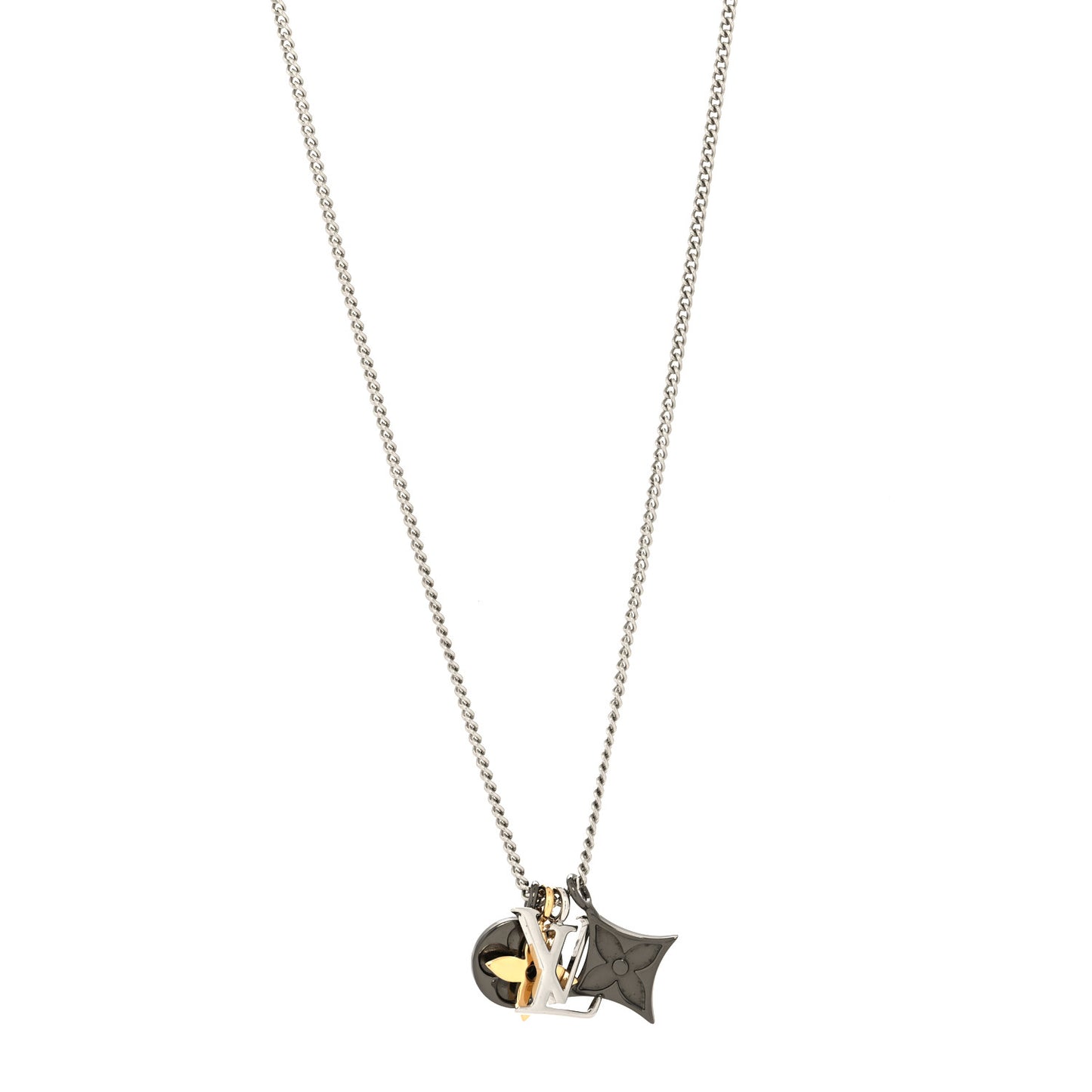Metal LV Instinct Necklace Silver Gold
