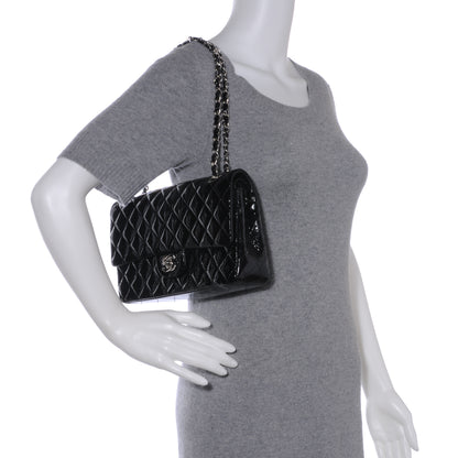 Chanel Patent Medium Double Flap Black 2 of 9