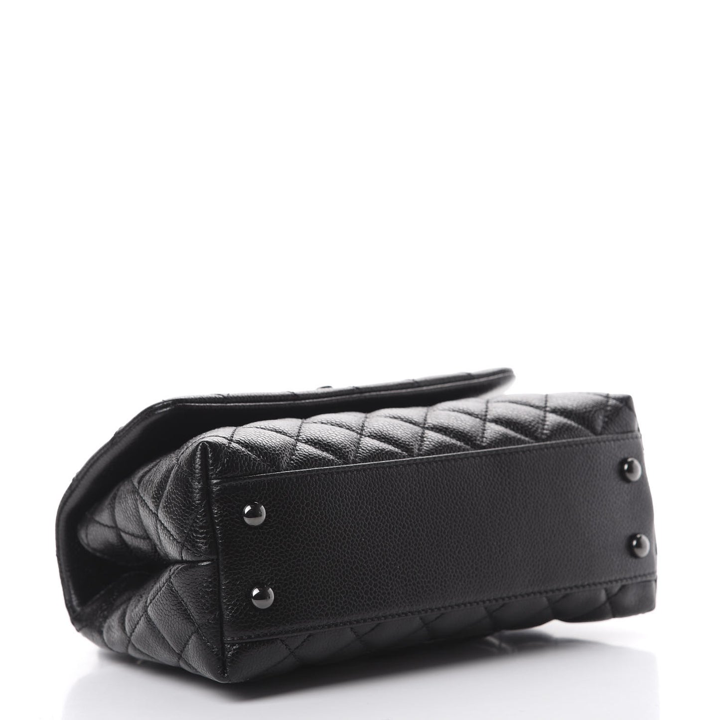 Caviar Quilted Mini Coco Handle Flap So Black