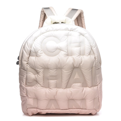 Chanel Nylon Embossed Small Doudoune Backpack Pink Grey White 1 of 8