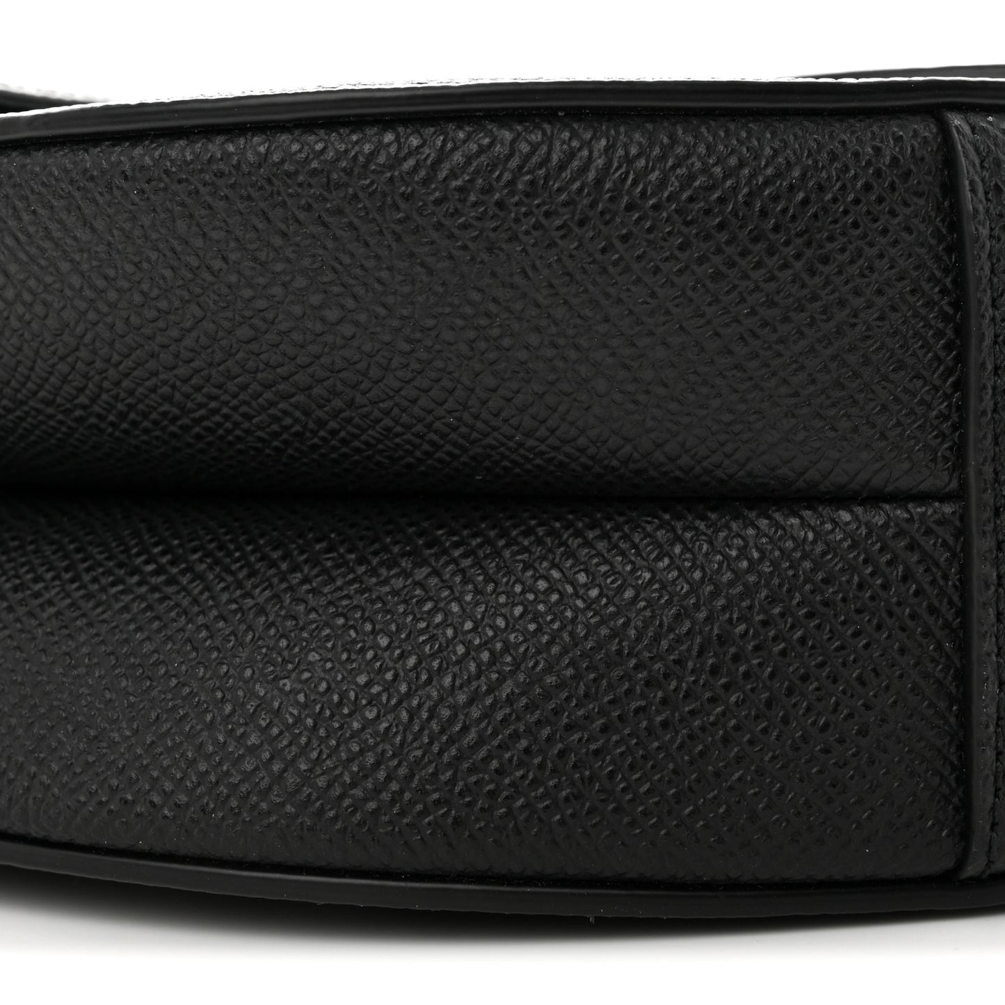 Grained Calfskin Saddle Bag With Strap Black
