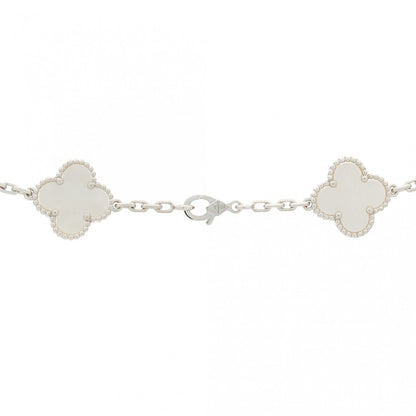 Van Cleef & Arpels 18K White Gold Mother of Pearl 20 Motifs Vintage Alhambra Necklace 4 of 7