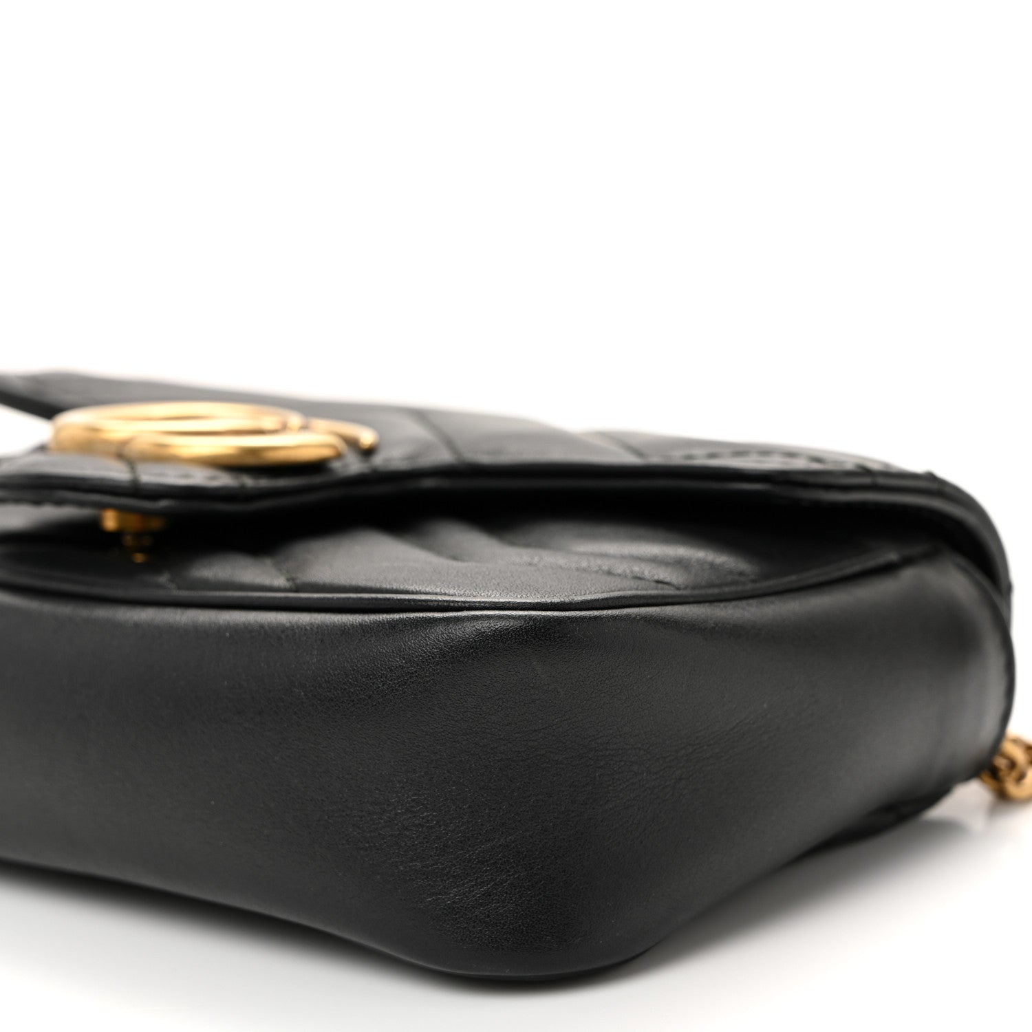 Gucci Calfskin Matelasse Super Mini GG Marmont Shoulder Bag Black 10 of 10