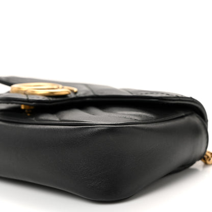 Gucci Calfskin Matelasse Super Mini GG Marmont Shoulder Bag Black 10 of 10