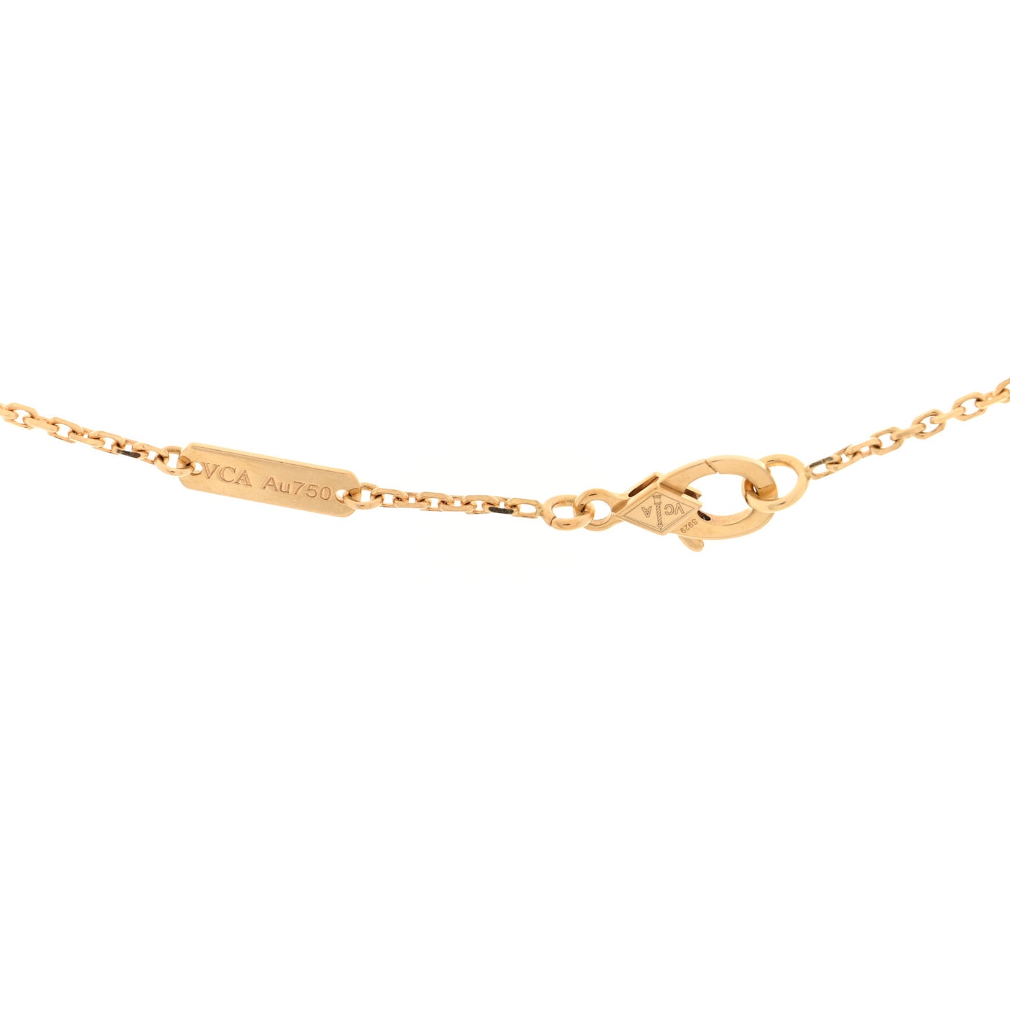 18K Yellow Gold Mother of Pearl Vintage Alhambra Pendant Necklace