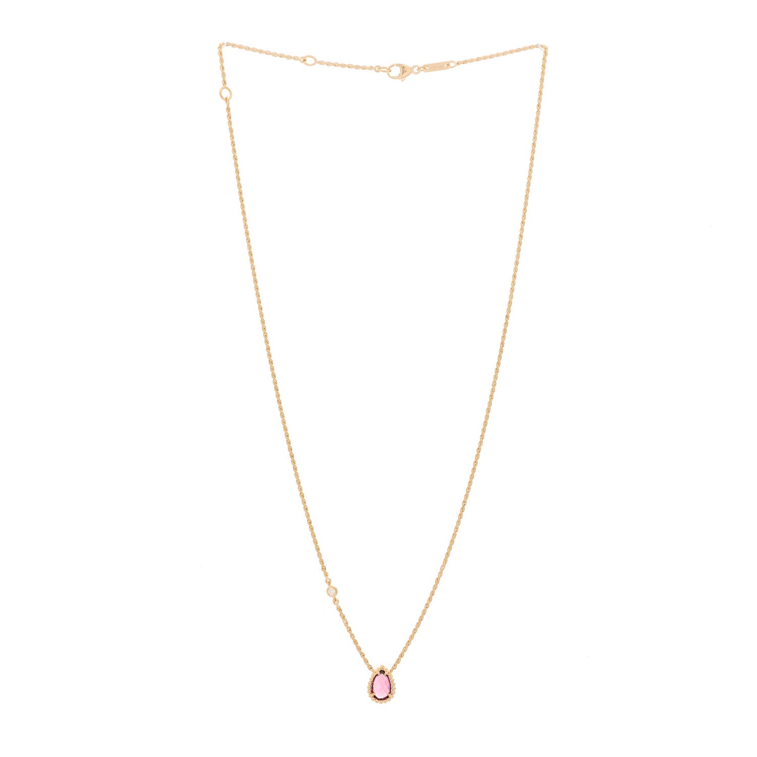 Boucheron 18K Pink Gold Diamond Rhodolite Garnet XS Serpent Boheme Necklace 3 of 6