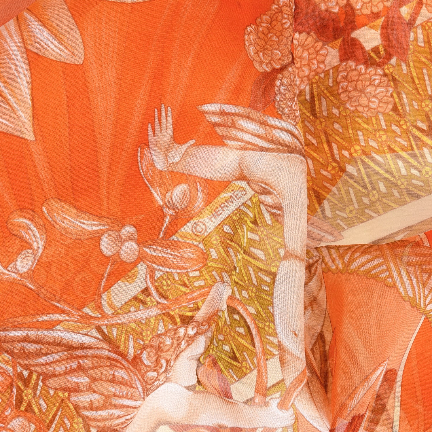 Hermes Silk Mousseline Amours Scarf 90 8 of 8