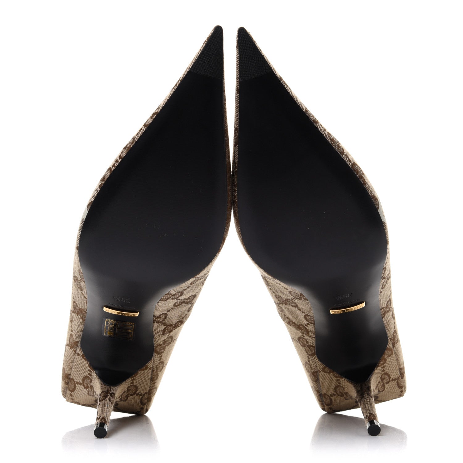 Balenciaga X GUCCI GG Monogram Square Knife 80mm Pumps 39.5 Beige Ebony 5 of 9