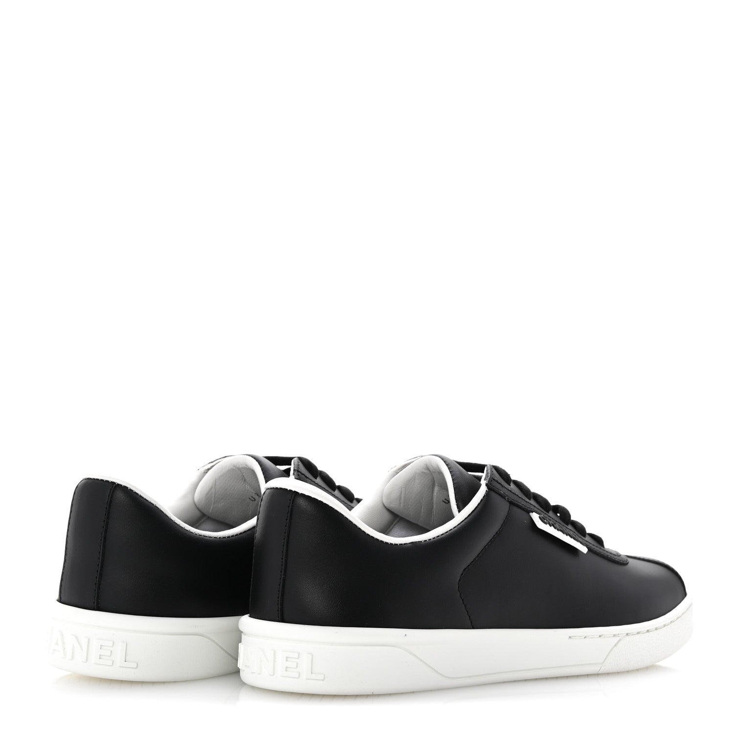 Chanel Calfskin CC Womens Sneakers 37 Black 5 of 9