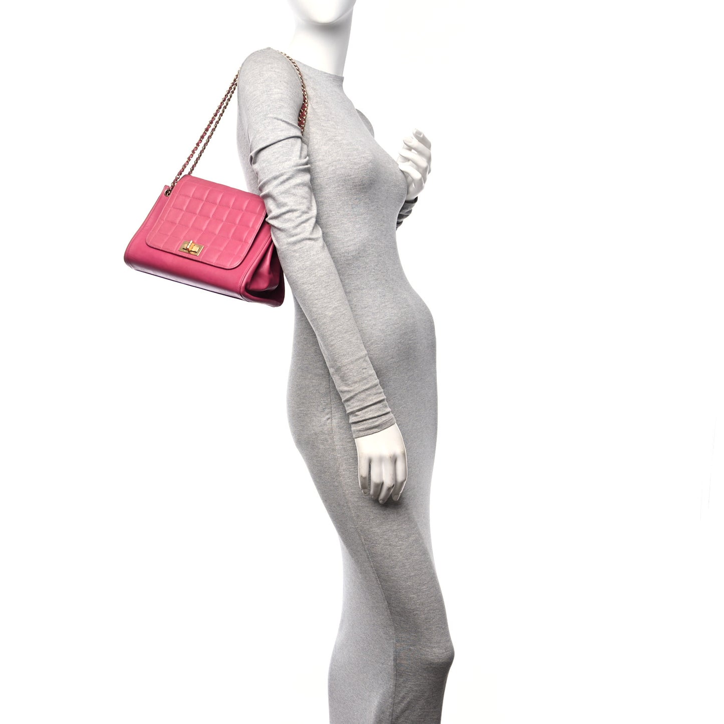 Lambskin Chocolate Bar Accordion Reissue Flap Pink