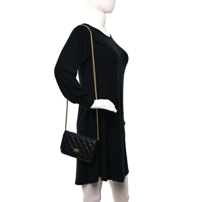 Chanel Aged Calfskin Quilted Reissue Wallet On Chain WOC Black 2 of 8