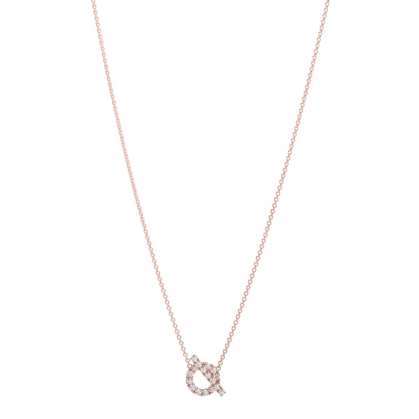 18K Rose Gold Diamond Finesse Pendant Necklace