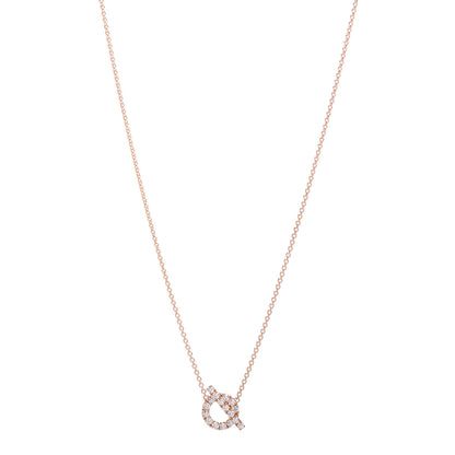 Hermes 18K Rose Gold Diamond Finesse Pendant Necklace 1 of 6