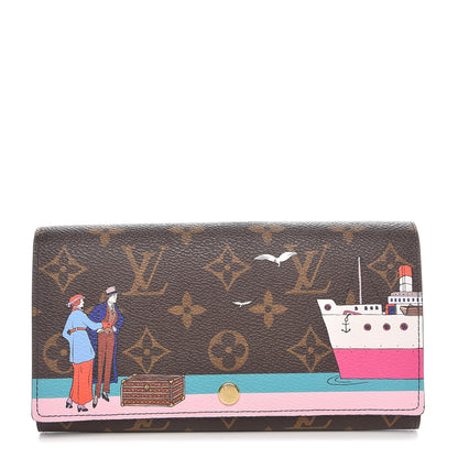 Louis Vuitton Monogram 2016 Christmas Animation Sarah Wallet Rose Ballerine 1 of 9