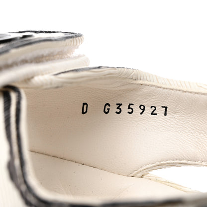 Chanel Calfskin Printed Velcro Dad Sandals 38 White Black 6 of 10
