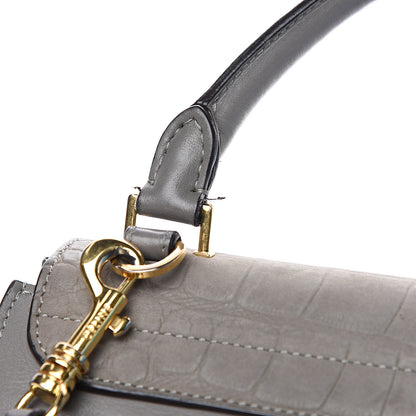 Celine Crocodile Embossed Nubuck Medium Trapeze Grey 16 of 23