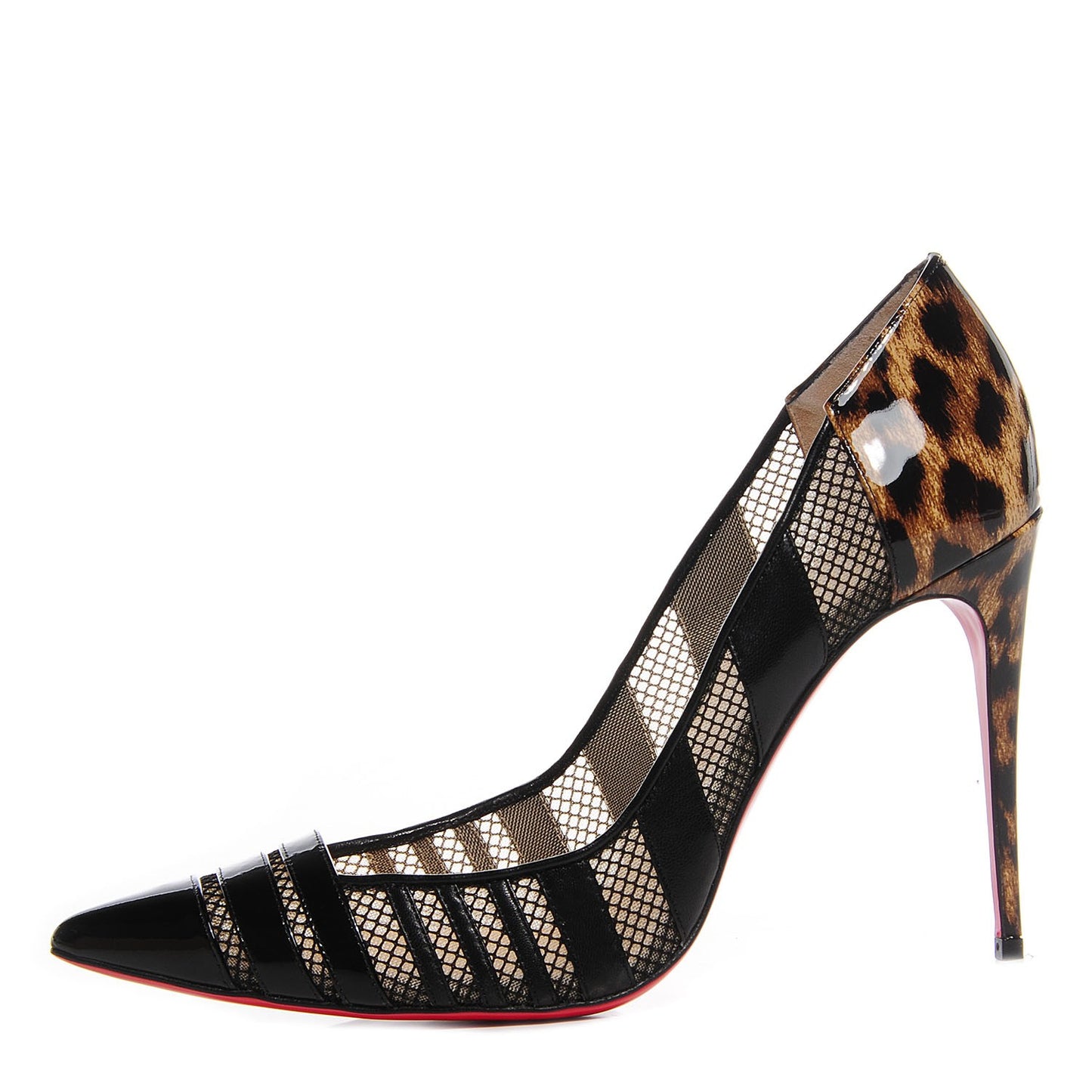 Leopard Patent Mesh Bandy 100 Pumps 39.5