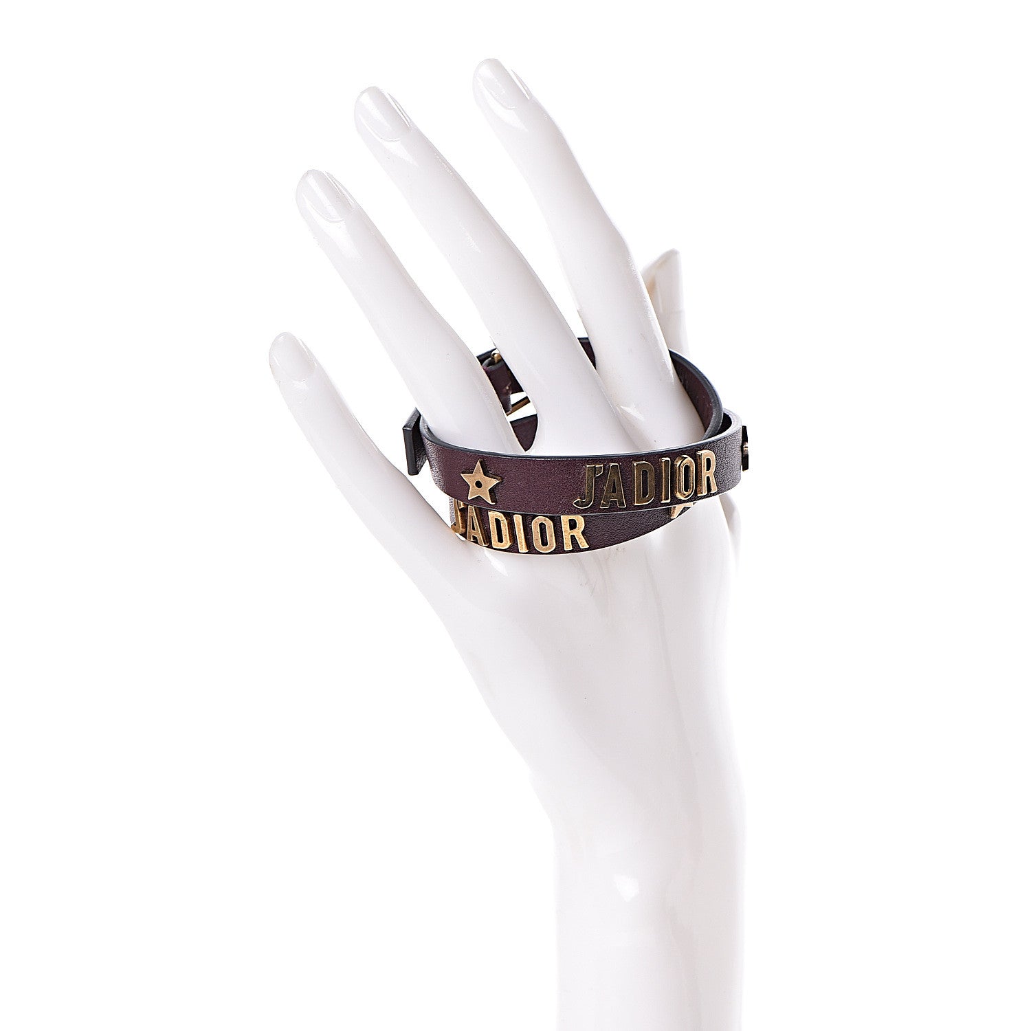 Christian Dior Calfskin Star J'Adior Double Bracelet Wine 2 of 5