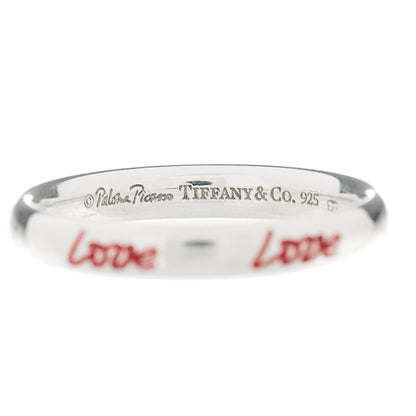 Tiffany Sterling Silver Enamel Paloma Picasso Love Band Ring 53 6.5 Red 4 of 6