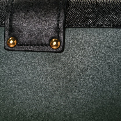 Prada City Calf Saffiano Cahier Bag Foresta Black 8 of 9