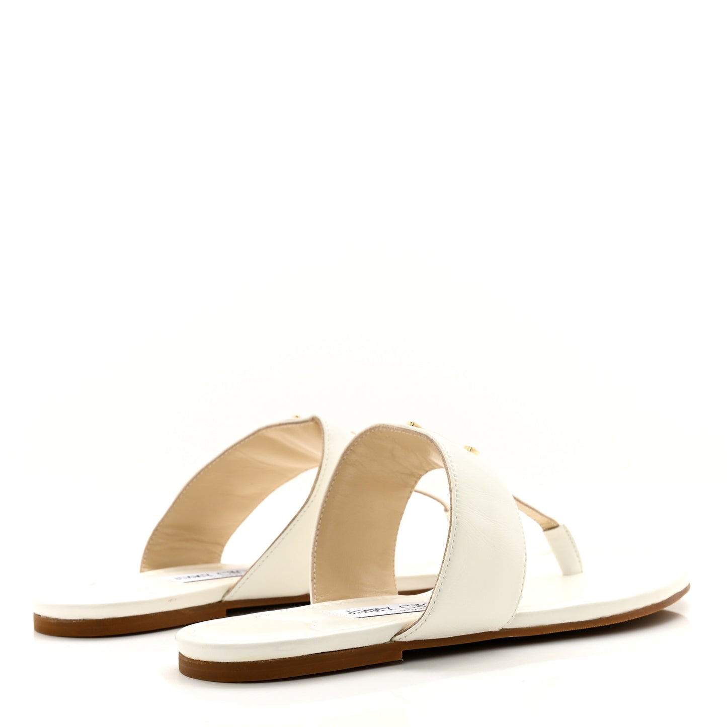 Calfskin JC Flat Sandals 38 Milk
