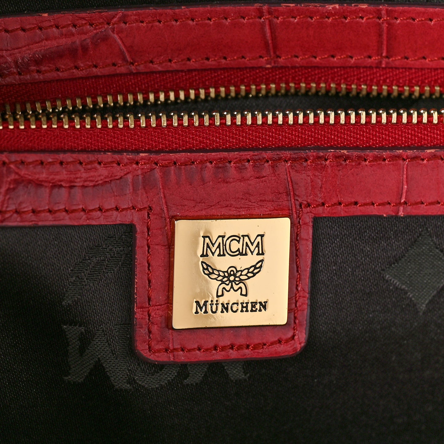 Snakeskin Embossed Visetos Studded Medium Stark Backpack Red Pink