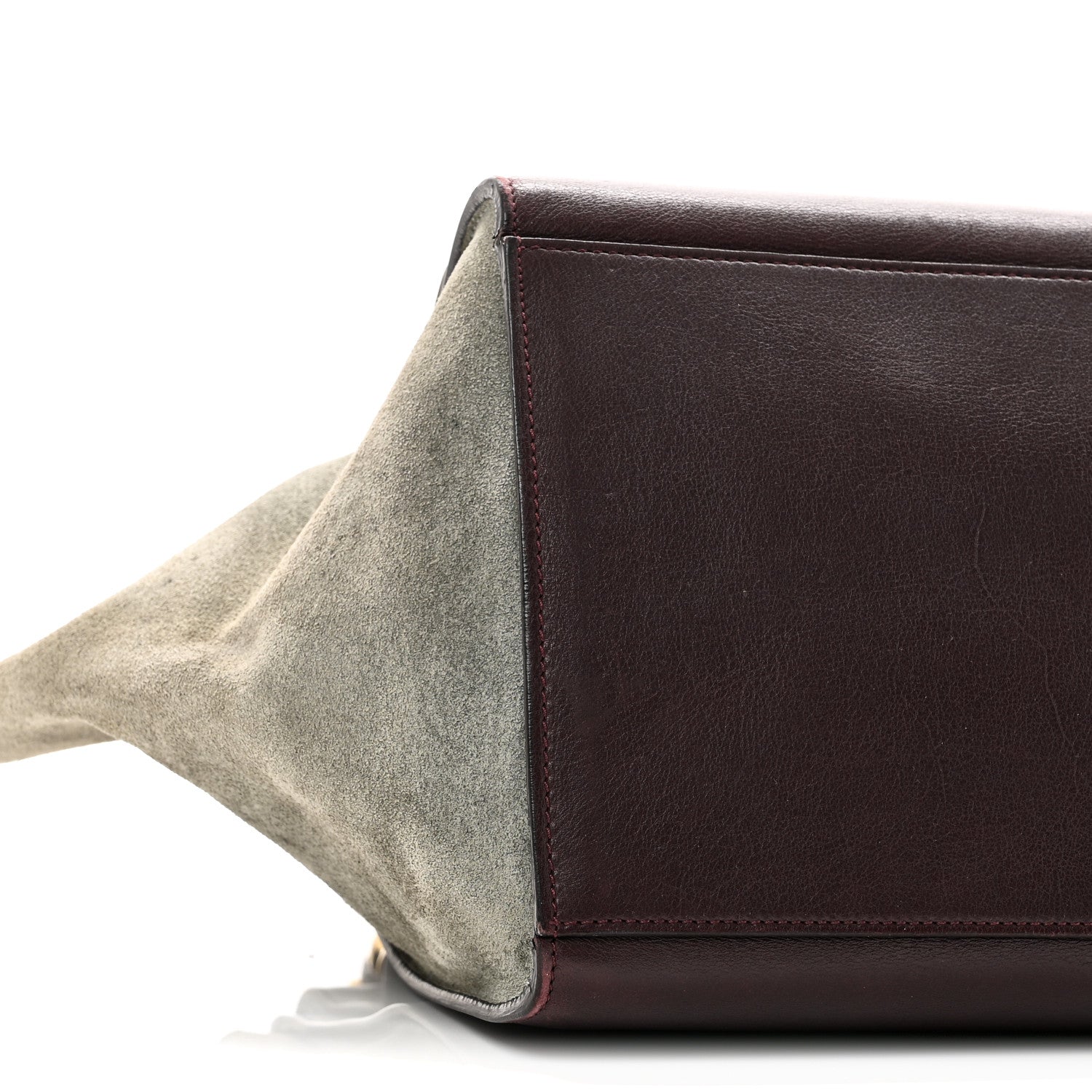 Celine Calfskin and Suede Small Tri-Color Trapeze Dark Grey 8 of 10