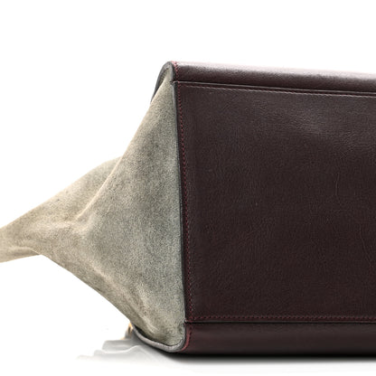 Celine Calfskin and Suede Small Tri-Color Trapeze Dark Grey 8 of 10