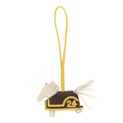 Hermes Milo Lambskin Grigri Rodeo Robeo 24 Bag Charm PM Craie Terre Jaune De Naples 1 of 5