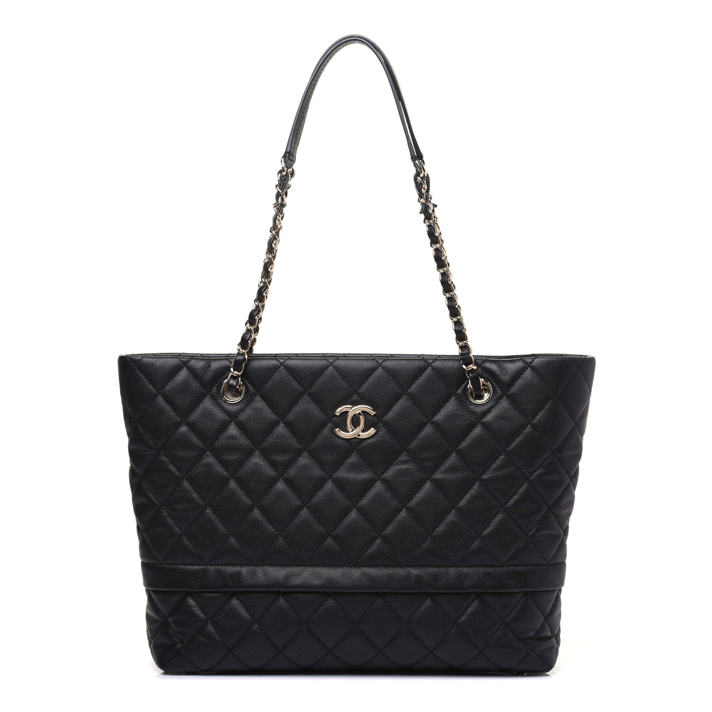 Caviar Quilted Rolled Up Tote Black