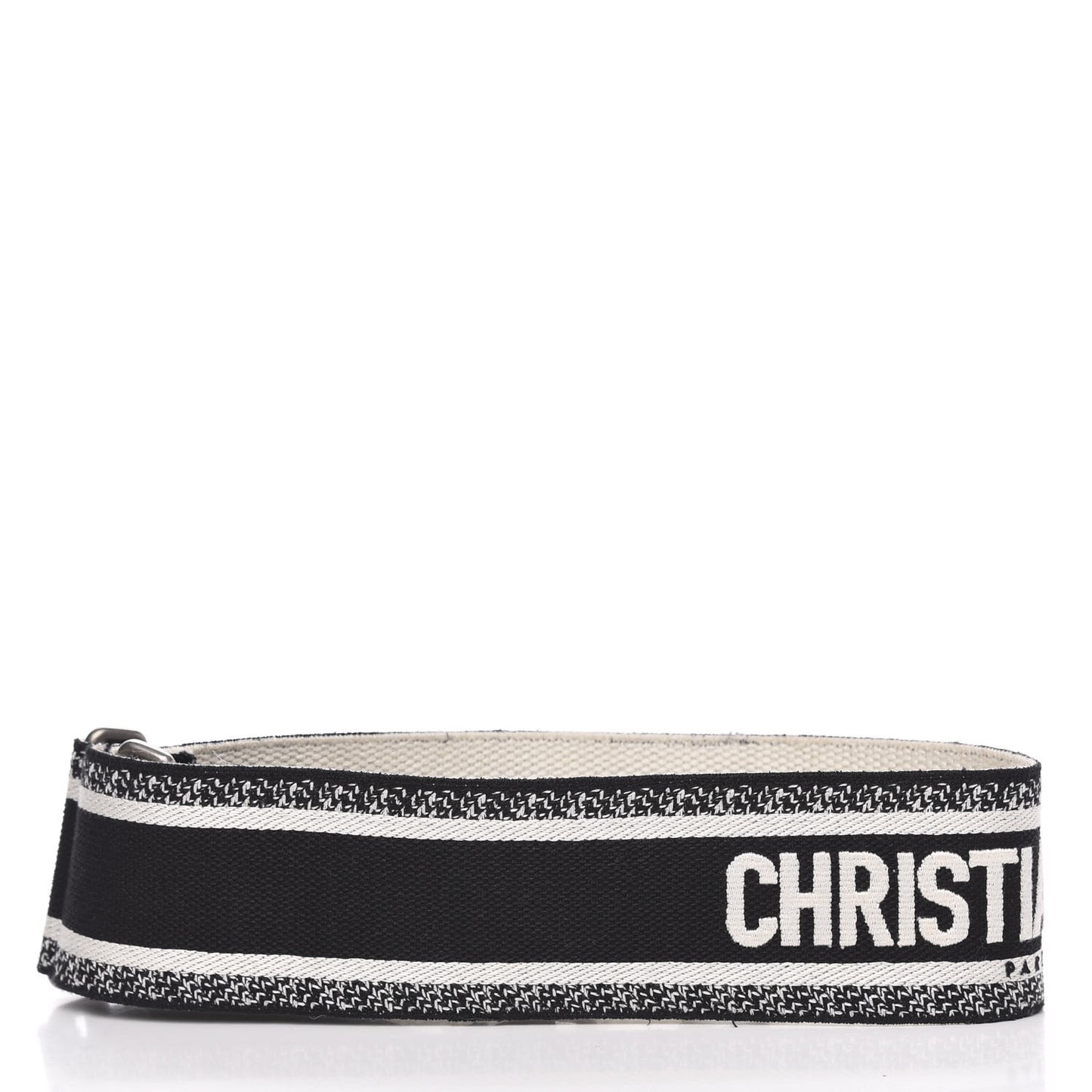 Canvas Embroidered Shoulder Strap Black White
