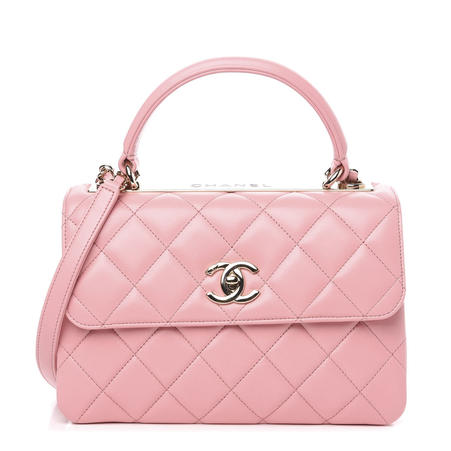 Chanel Lambskin Quilted Small Trendy CC Flap Dual Handle Bag Pink 1 of 14