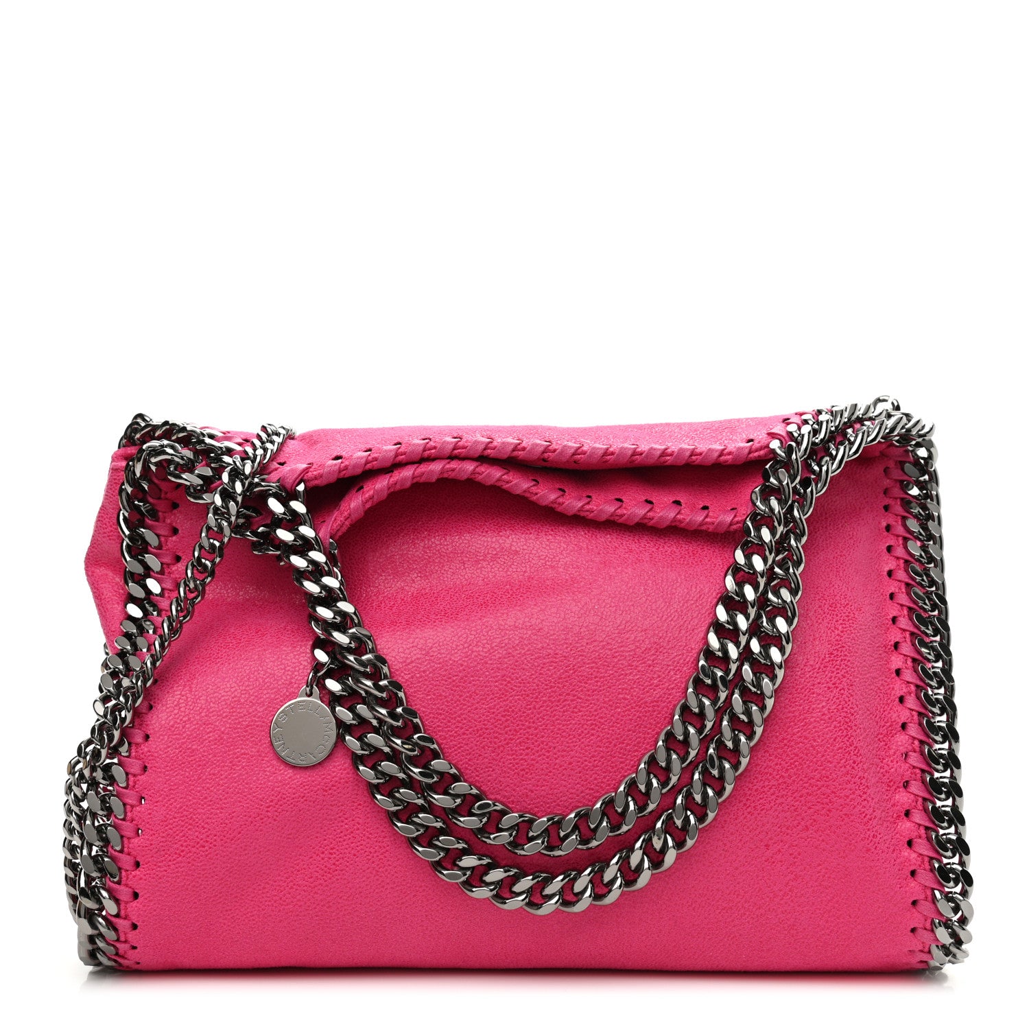Stella McCartney Shaggy Deer Mini Falabella Fold Over Tote Hot Pink 1 of 7