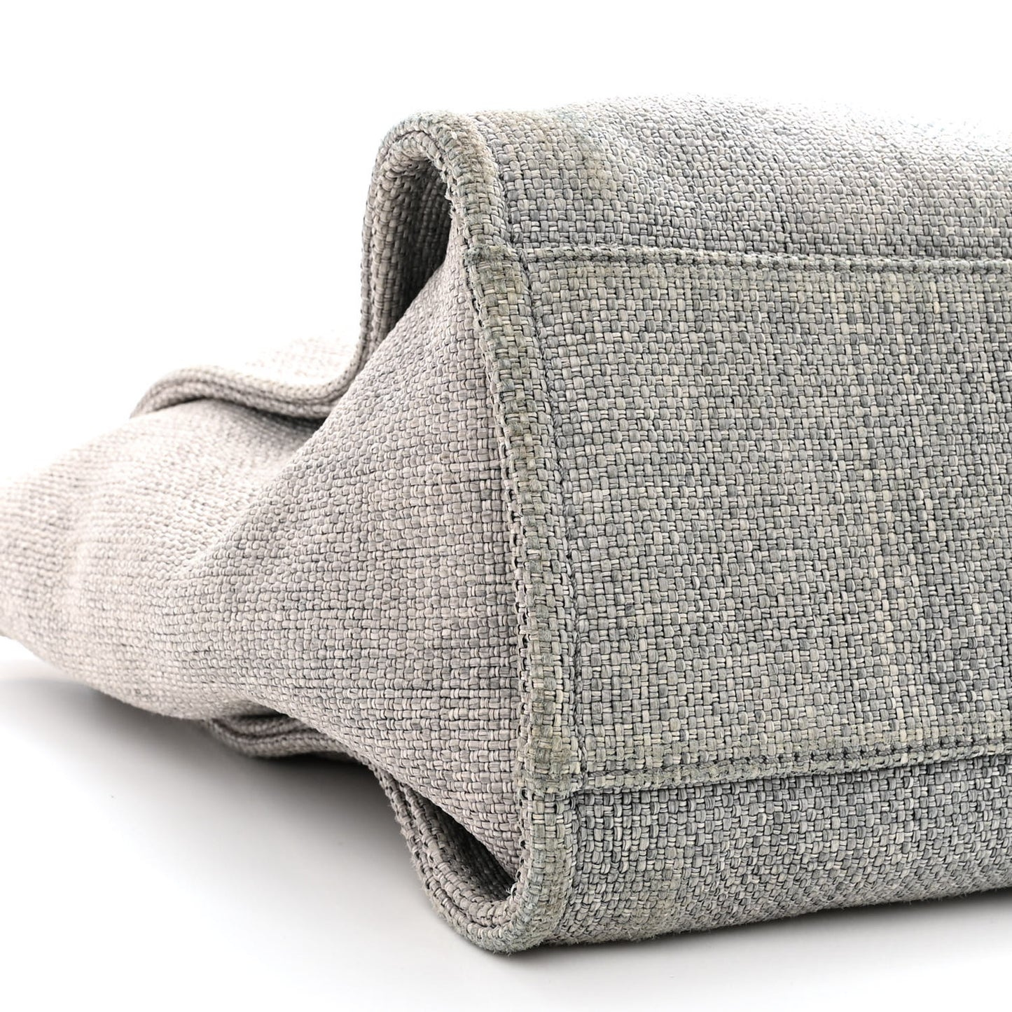 Woven Straw Large Deauville Tote Grey