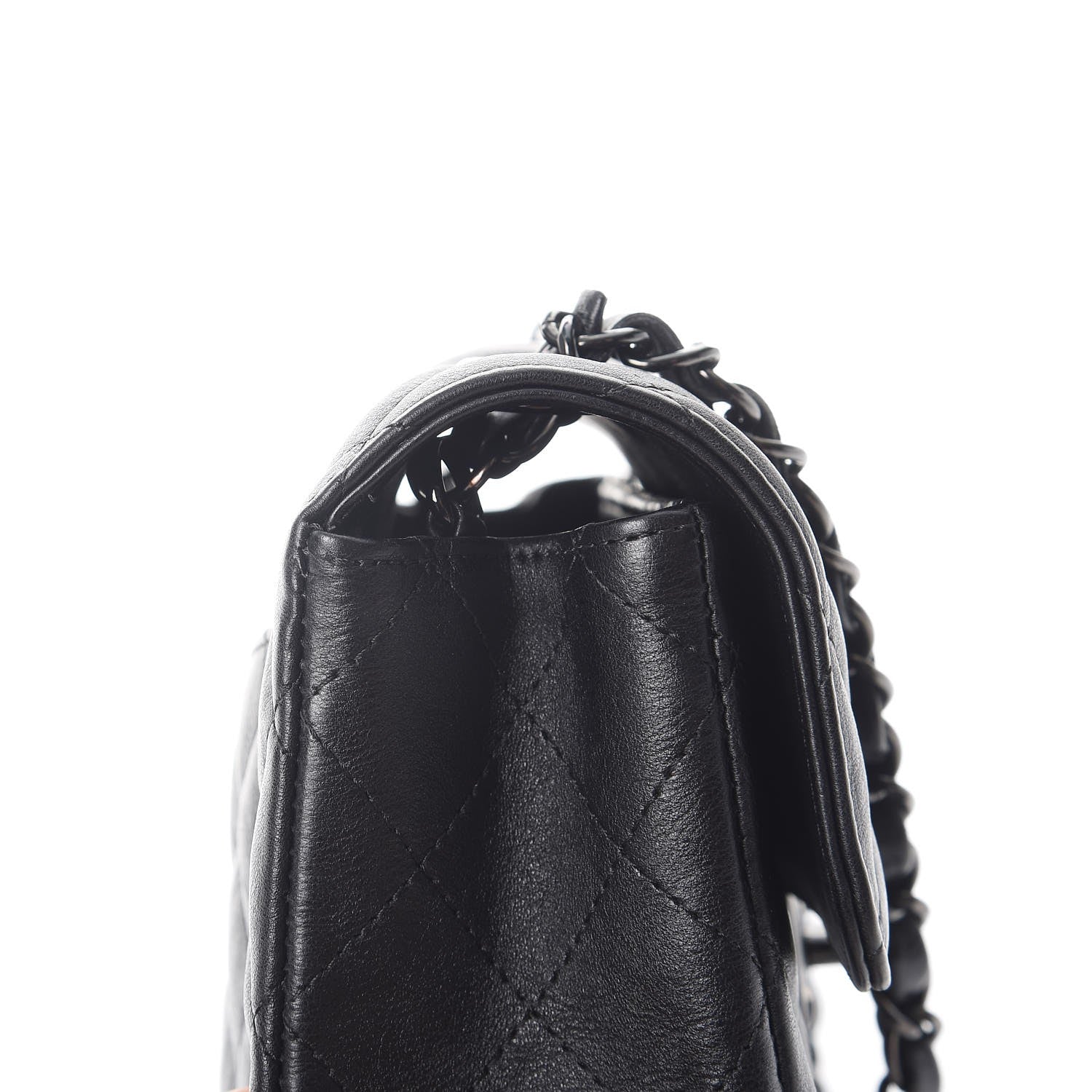 Chanel Crumpled Calfskin Quilted Mini Rectangular Flap So Black 8 of 10