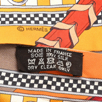 Hermes Silk Brides et Gris-Gris Twilly Orange Beige Corail 3 of 3
