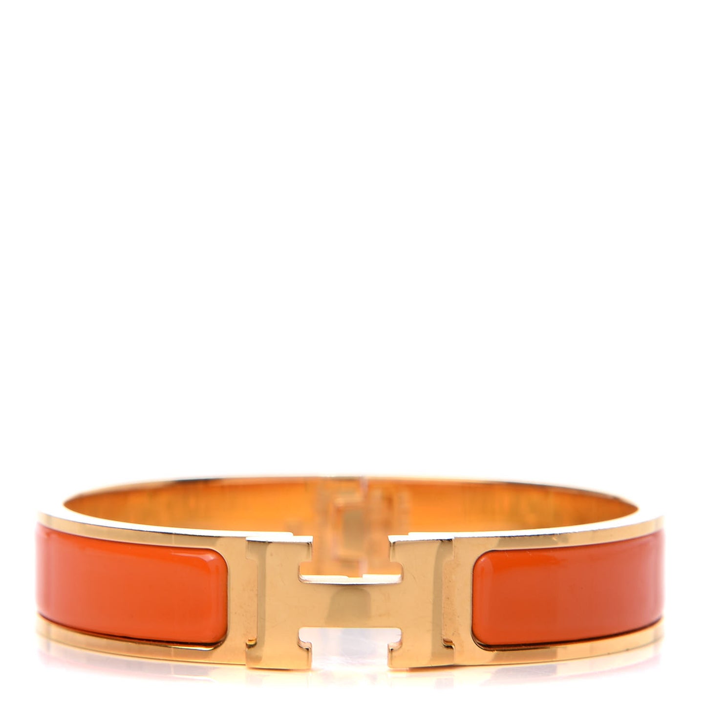 Enamel Narrow Clic Clac H Bracelet GM Orange