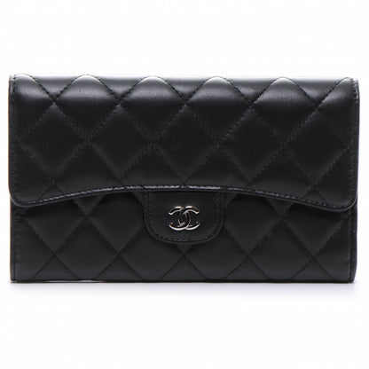 Chanel Lambskin Quilted Large Flap Wallet Black 1 of 8