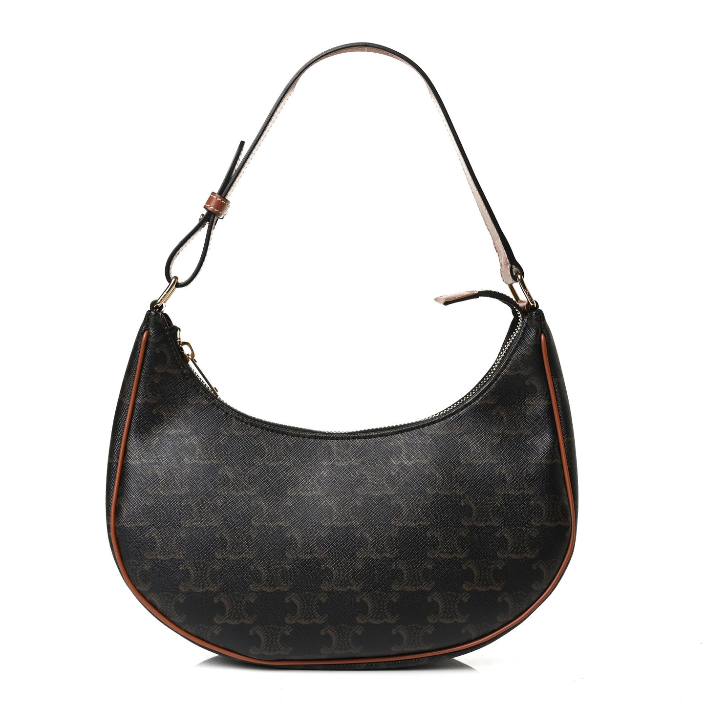 Triomphe Canvas Calfskin Ava Shoulder Bag Tan