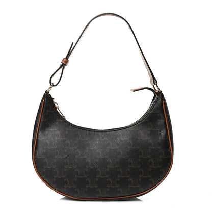 Celine Triomphe Canvas Calfskin Ava Shoulder Bag Tan 1 of 12