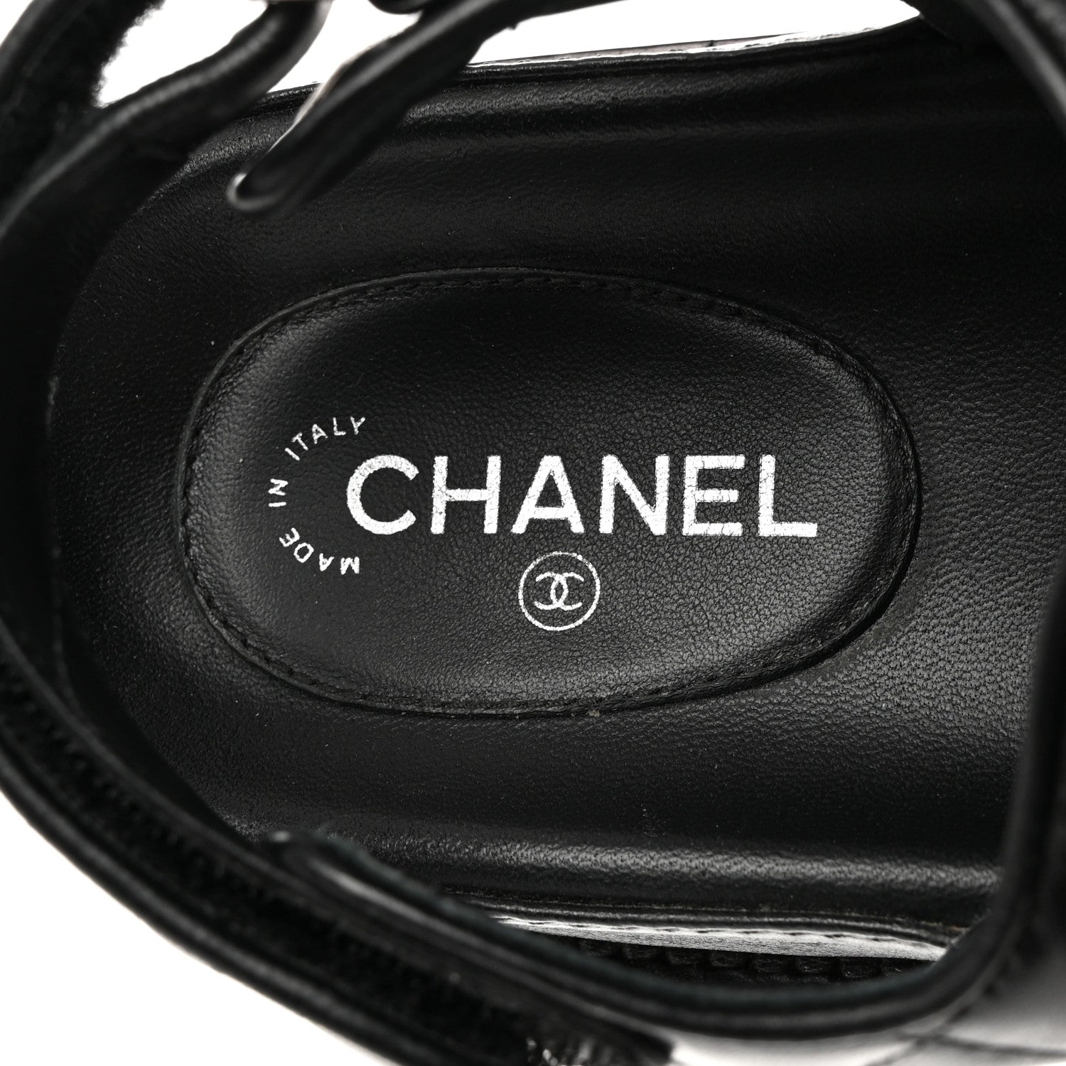 Chanel Lambskin Quilted Velcro Dad Sandals 37 So Black 6 of 9