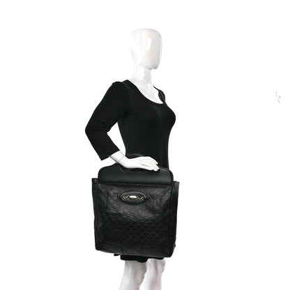 Gucci Guccissima Large Punch Top Handle Tote Black 2 of 12