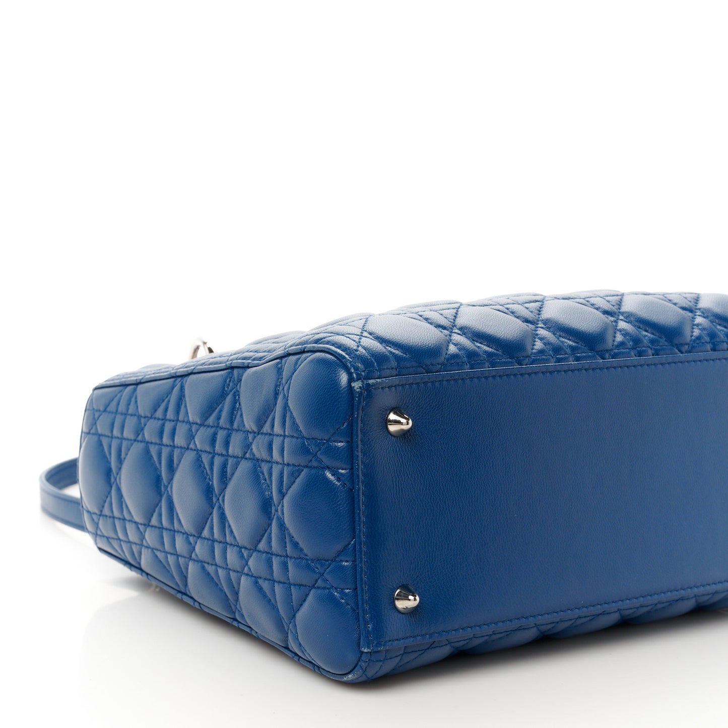 Lambskin Cannage Medium Lady Dior Blue